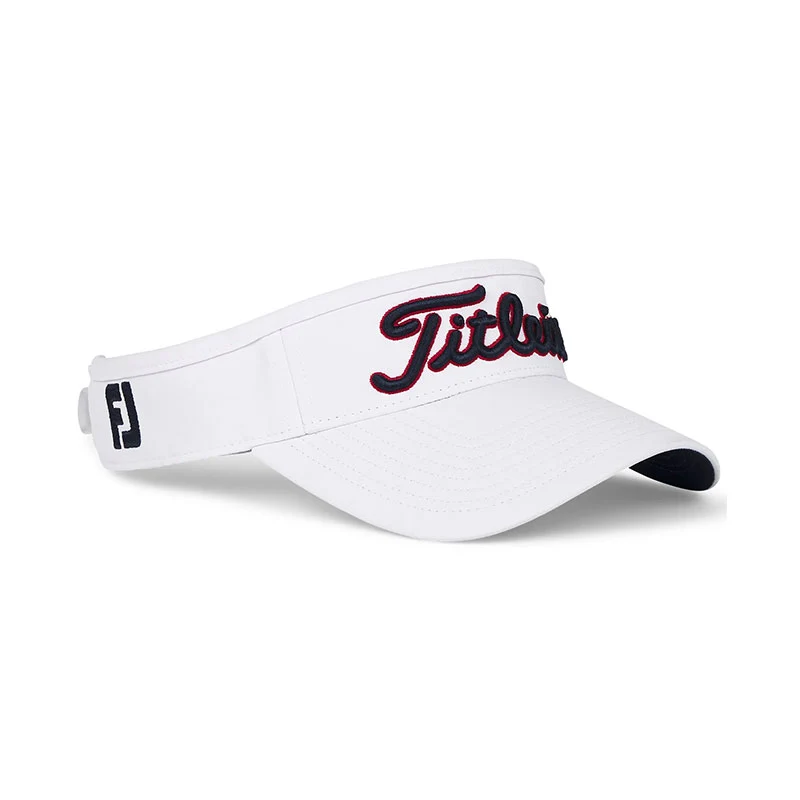 TITLEIST Tour Performance Men's Visor (White/Navy/Red) - Image 2