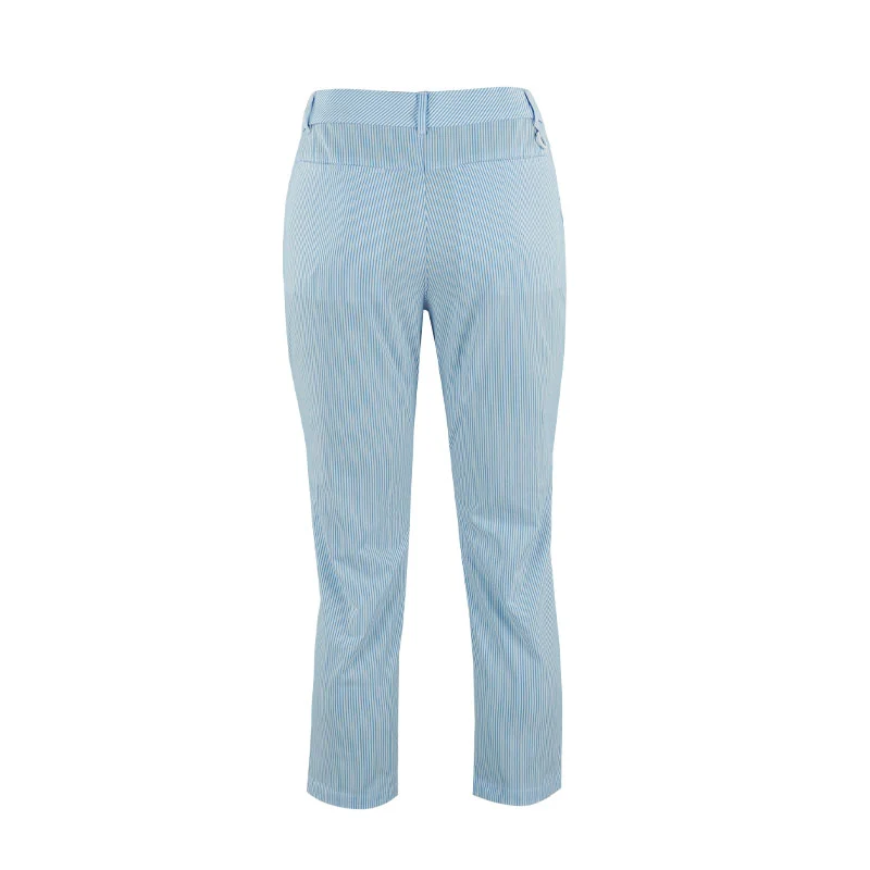 LE COQ SPORTIF GOLF Soccer Stripe 8/10 Women's Pants (Blue) - Image 2