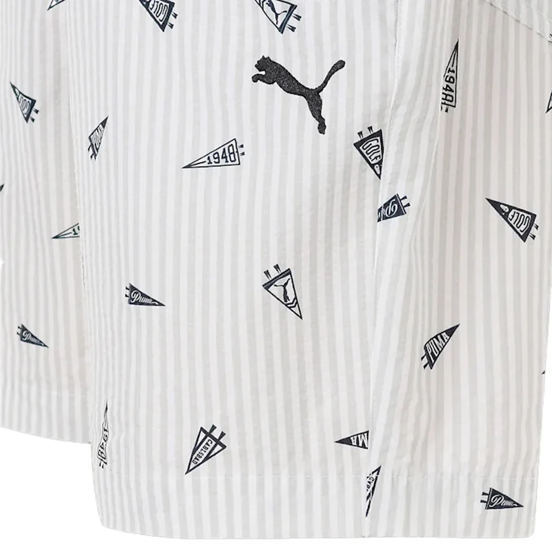 PUMA Flag Printed Seersucker Men's Shorts (Light Grey) - Image 4