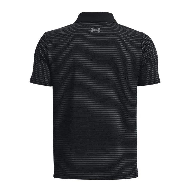 UNDER ARMOUR Performance Boy's Striped Polo (Black) - Image 2