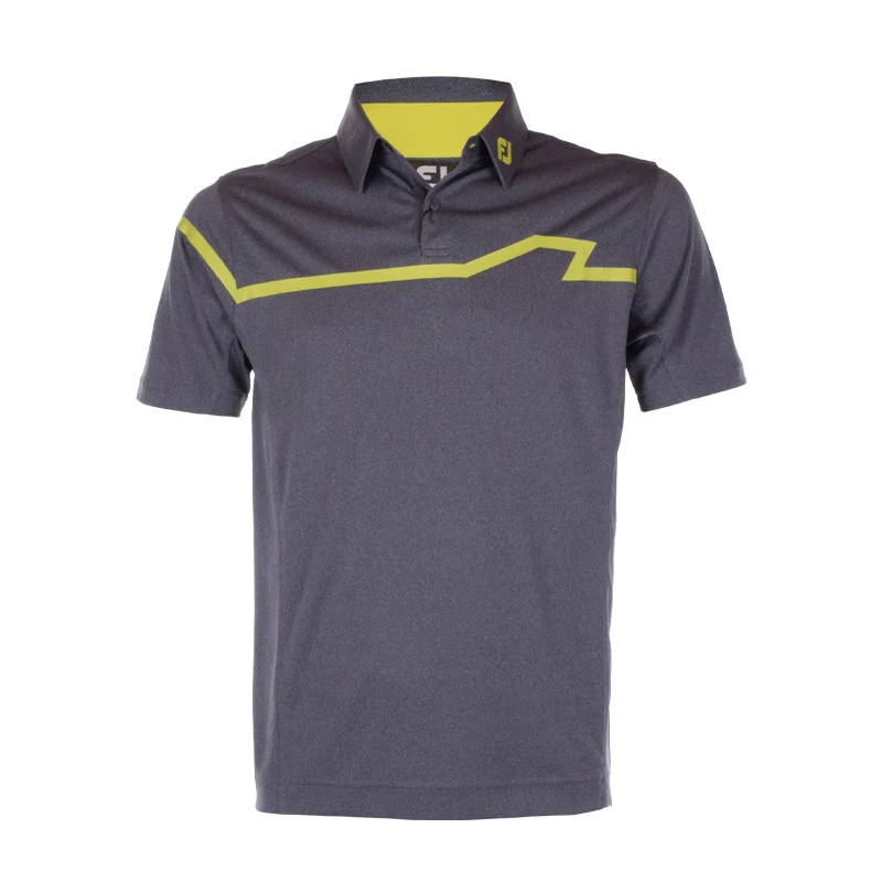 FOOTJOY Japan Chest Line Men's Short-Sleeve Shirt (Heather Grey)
