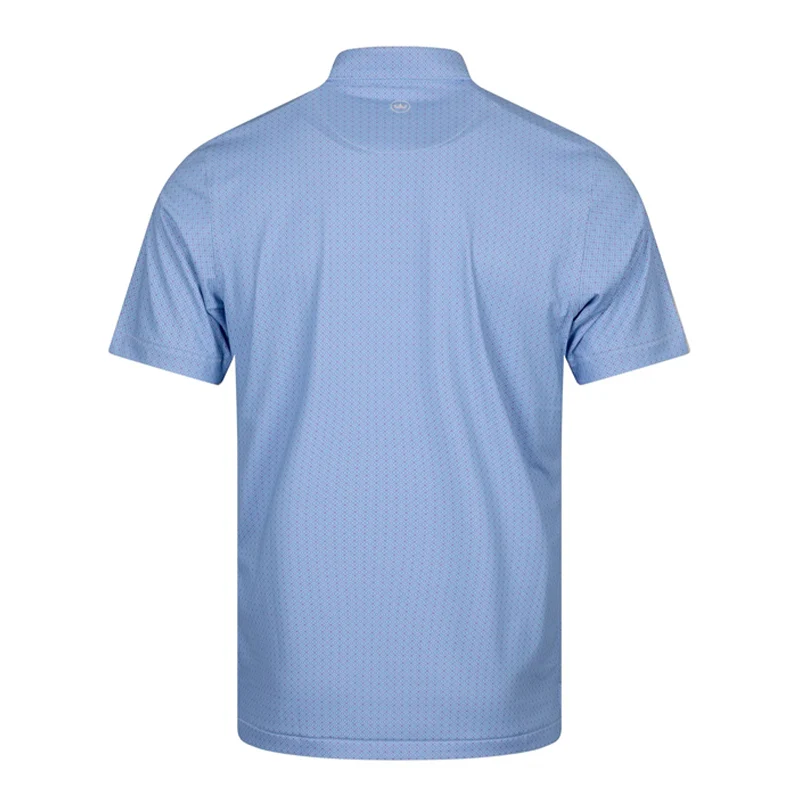 PETER MILLAR Lloyd Dot Geo Performance Men's Polo (Blue Frost) - Image 2