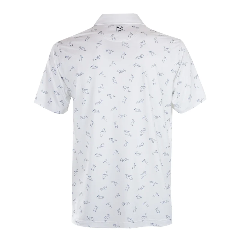 PUMA Cloudspun Echo Men's Polo (White/Navy) - Image 2