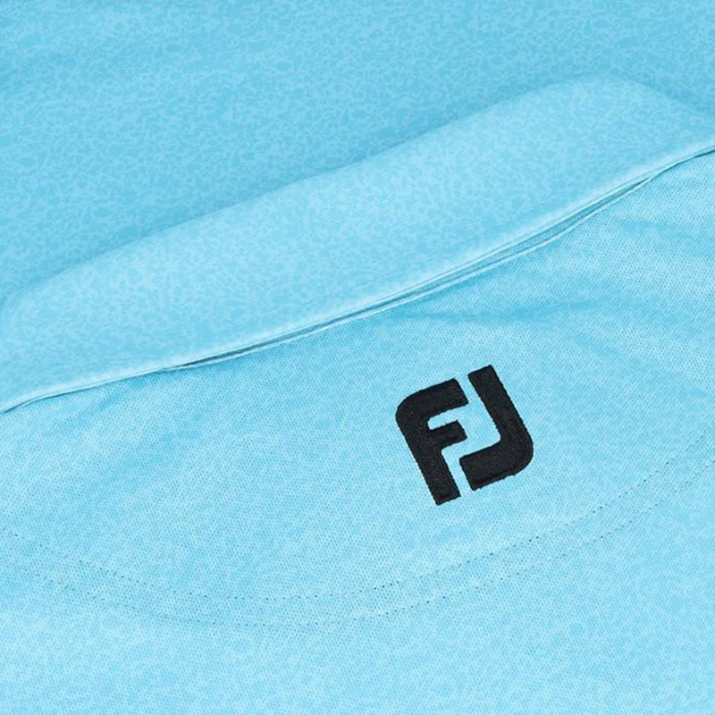 FOOTJOY Print with Trim Stretch Pique Men's Polo (Pool) - Image 4