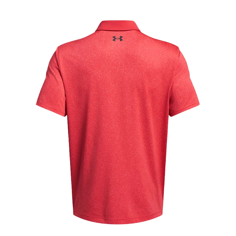 UNDER ARMOUR Playoff 3.0 Coral Jacquard Men's Polo (Red) - Image 2