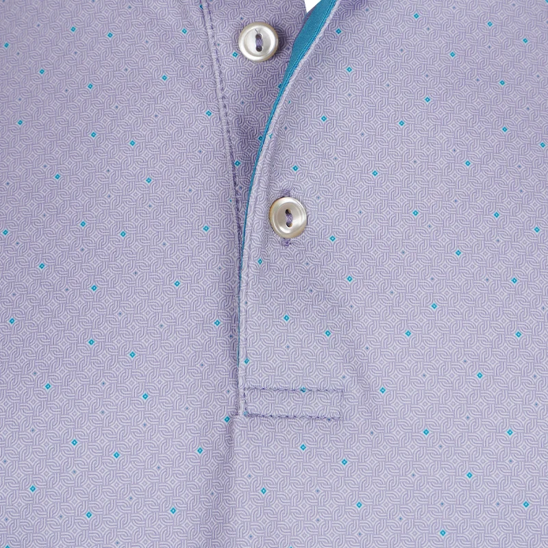 PETER MILLAR Soriano Performance Jersey Men's Polo (Lavender Fog) - Image 3