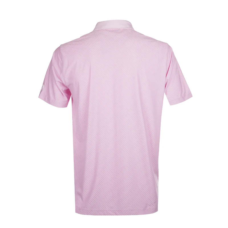 PUMA x Arnold Palmer Jacquard Men's Striped Polo (Pale Pink) - Image 2