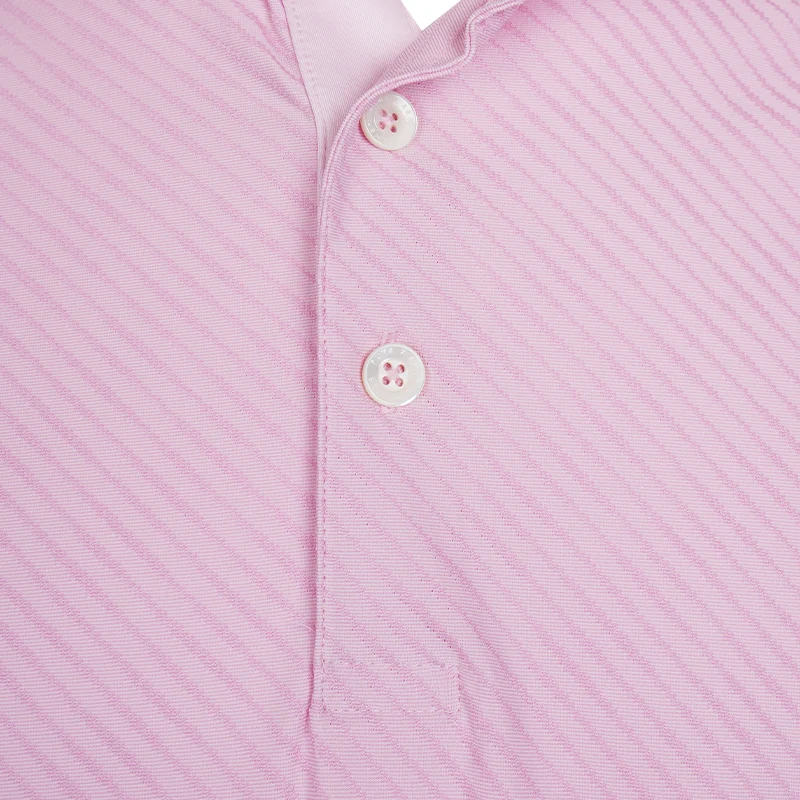 PUMA x Arnold Palmer Jacquard Men's Striped Polo (Pale Pink) - Image 3