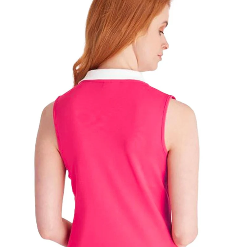 CALVIN KLEIN Delaware Women's Sleeveless Polo (Berry Pink) - Image 4
