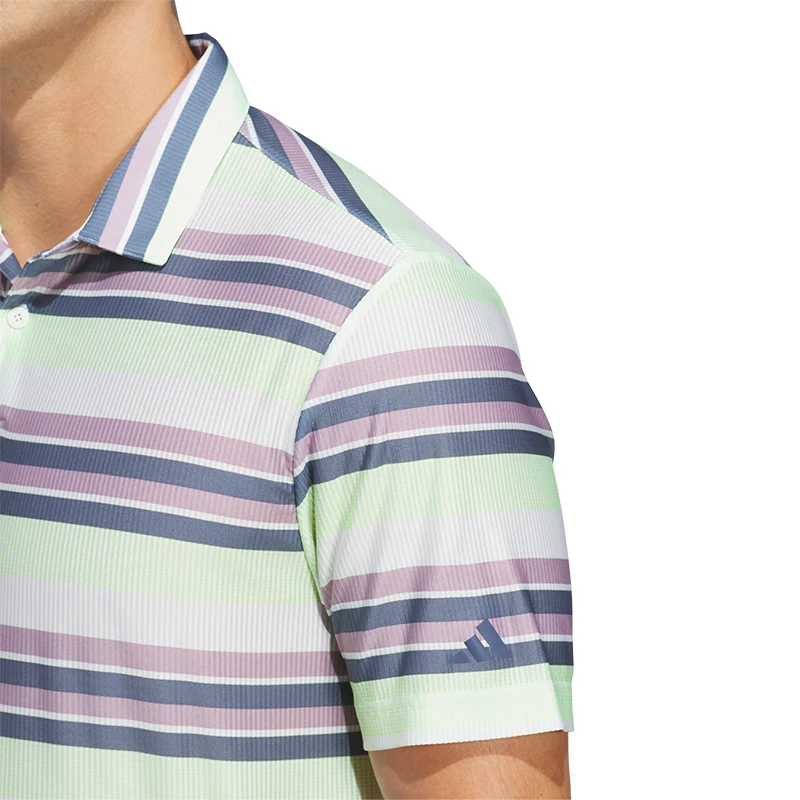 ADIDAS Ultimate365 Men's Striped Polo (Green) - Image 3