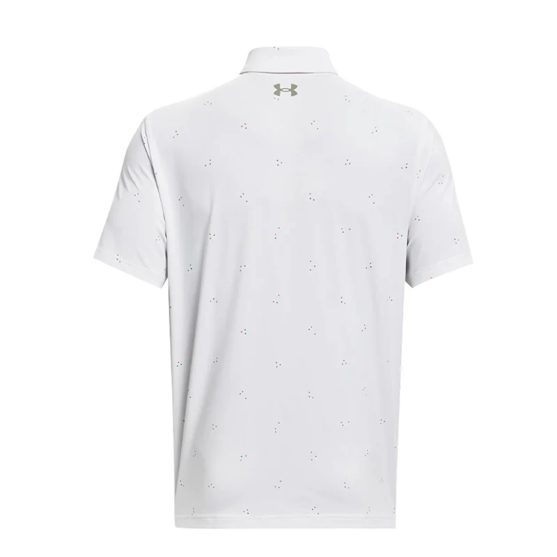 UNDER ARMOUR Playoff 3.0 Men's Printed Polo (White/Blue) - Image 2