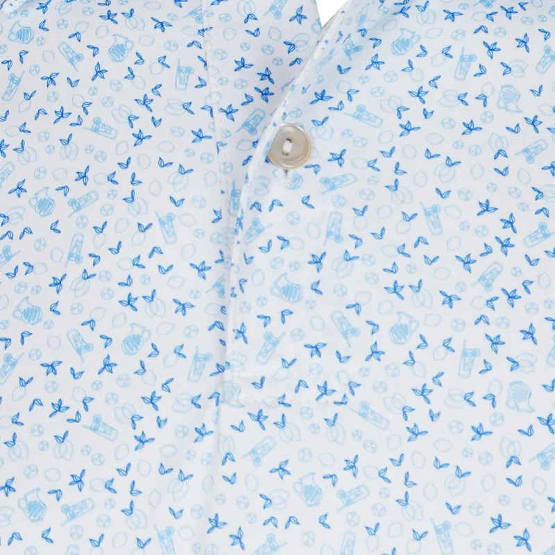 PETER MILLAR Crown Check Men's Polo (White) - Image 3