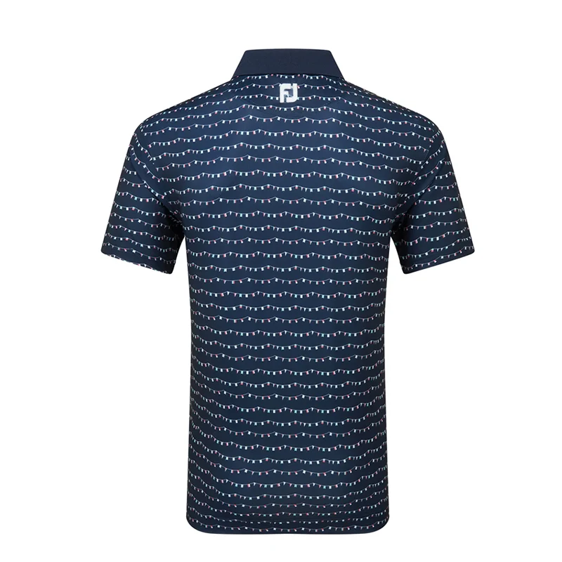 FOOTJOY Flag Banner Print Lisle Men's Polo (Navy) - Image 2