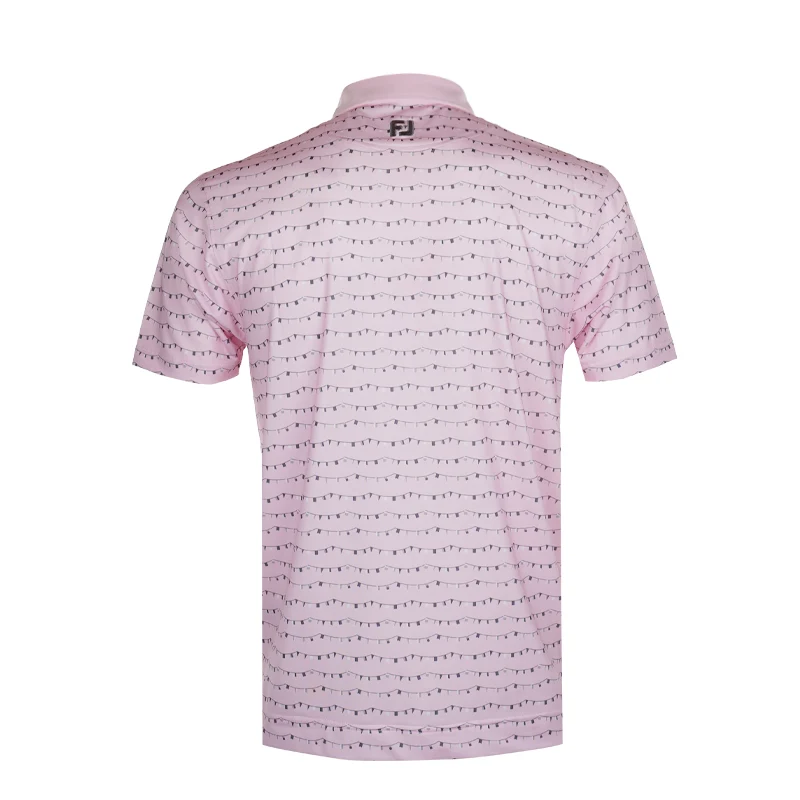 FOOTJOY Flag Banner Print Lisle Men's Polo (Pink) - Image 2