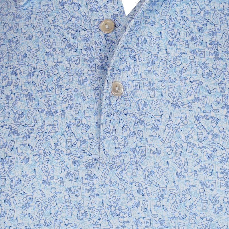 PETER MILLAR Dazed Performance Jersey Men's Polo (White/Bonnet) - Image 3