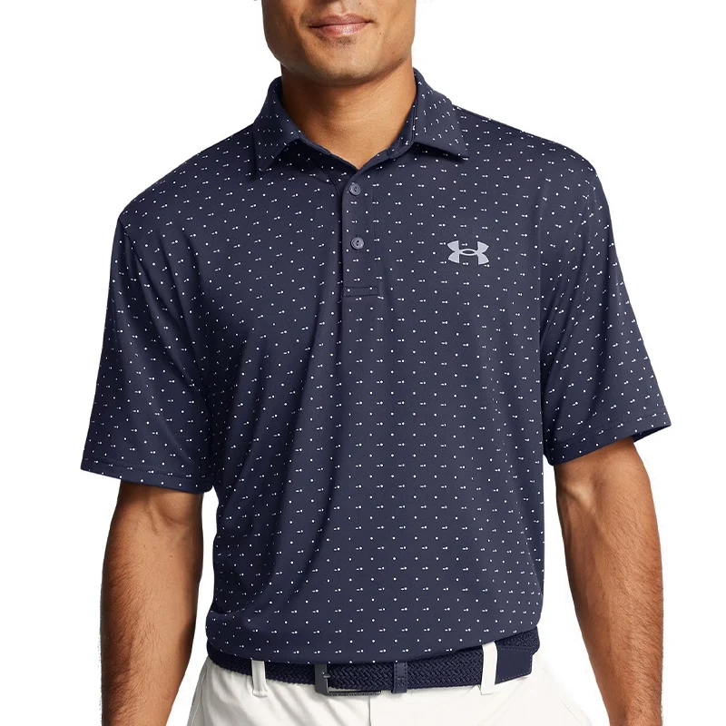 UNDER ARMOUR Playoff 3.0 Printed Men's Polo (Navy/White) - Image 3