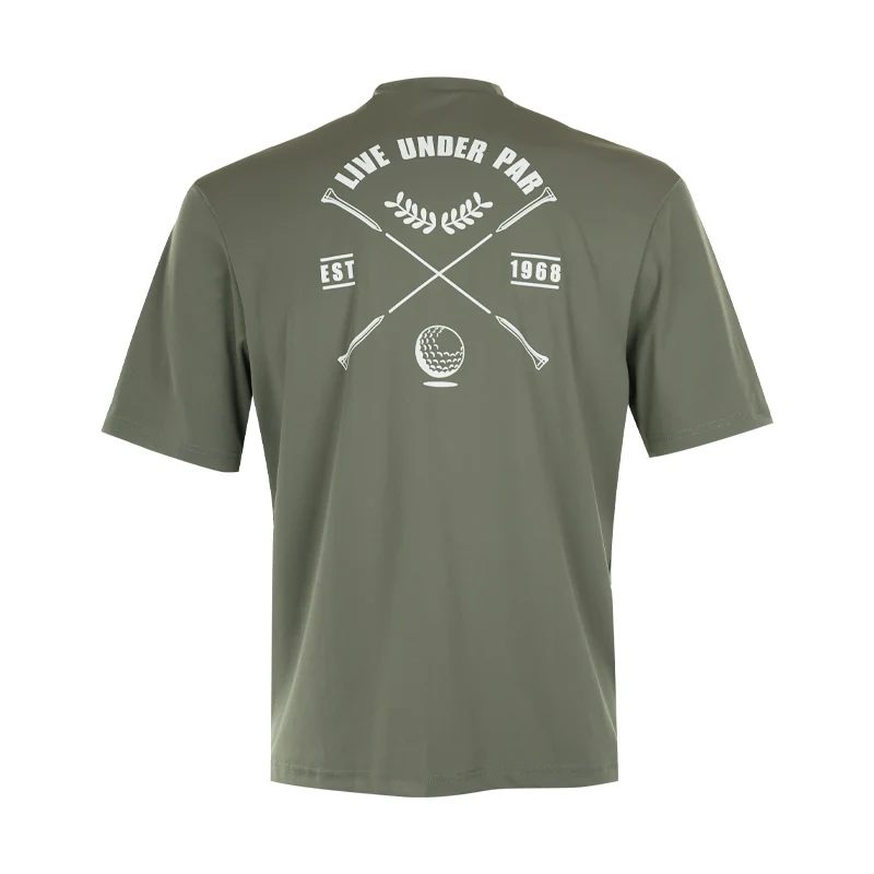 CUTTER & BUCK Oversized Men's Mock Shirt (Olive) - Image 2