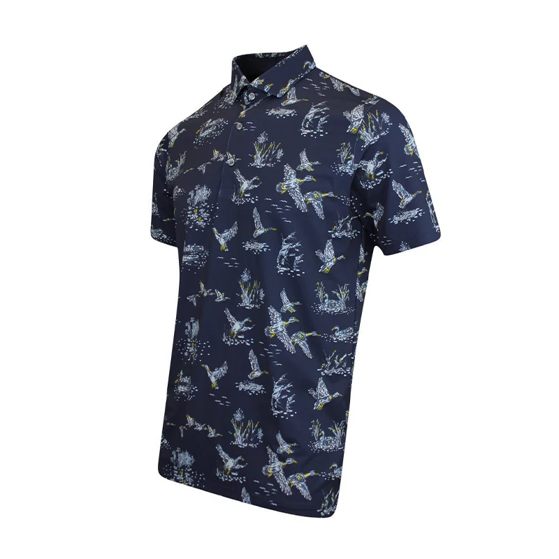 PUMA MATTR Flock Men's Polo (Deep Navy/Yellow) - Image 3