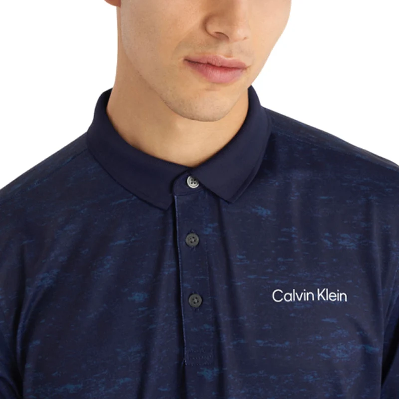 CALVIN KLEIN Textured Slate Men's Polo (Evening Blue) - Image 3