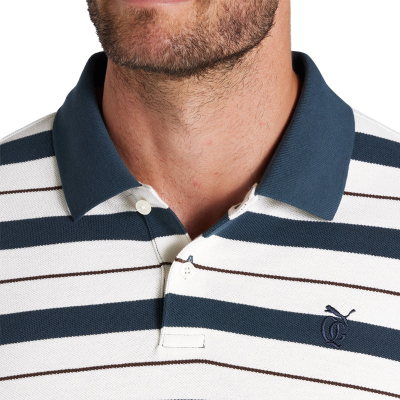 PUMA x QGC Sunday Stripe Men's Polo (White/Blue) - Image 3