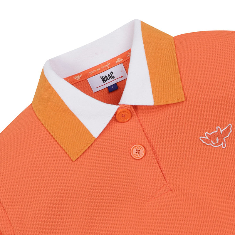 WAAC Cropped Piq PGA Women's Polo (Orange) - Image 3