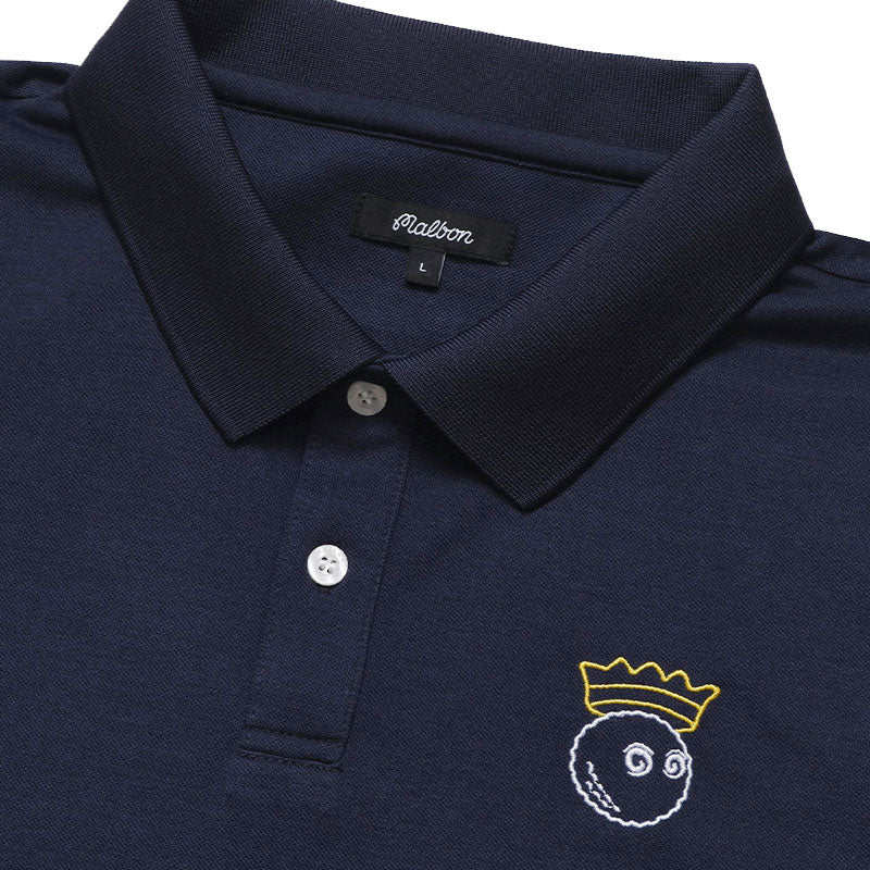 MALBON GOLF Trophy Performance Pique Men's Polo (Navy) - Image 3