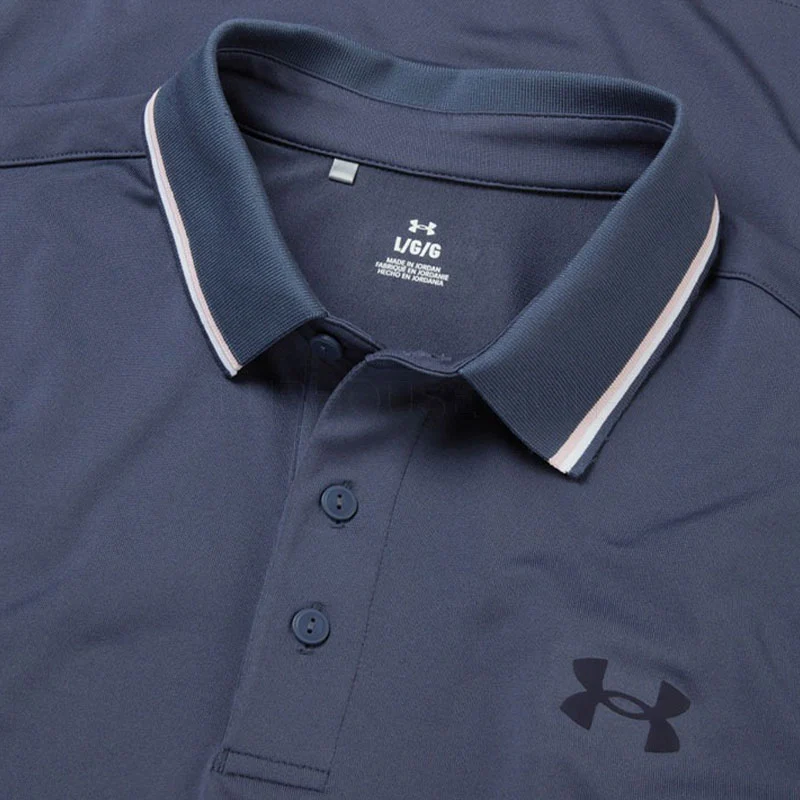 UNDER ARMOUR Playoff 3.0 Rib Men's Polo (Downpour Grey) - Image 3