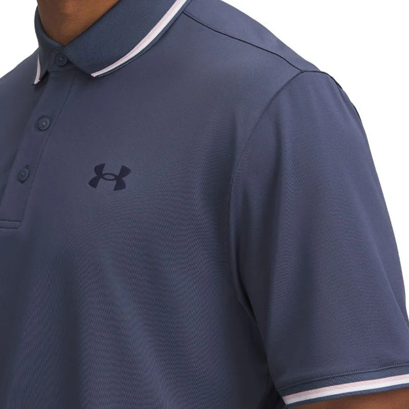 UNDER ARMOUR Playoff 3.0 Rib Men's Polo (Downpour Grey) - Image 4