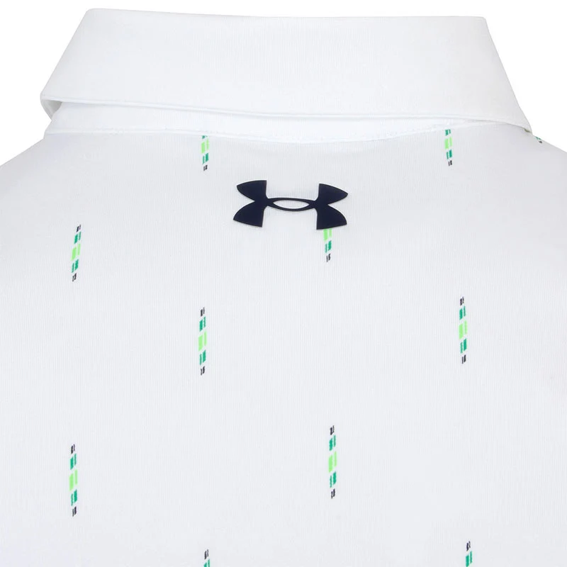 UNDER ARMOUR T2G Printed (2025) Men's Polo (White/Navy) - Image 4