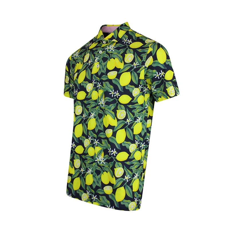 PUMA x Arnold Palmer Lemon Branch Men's Polo (Deep Navy) - Image 3