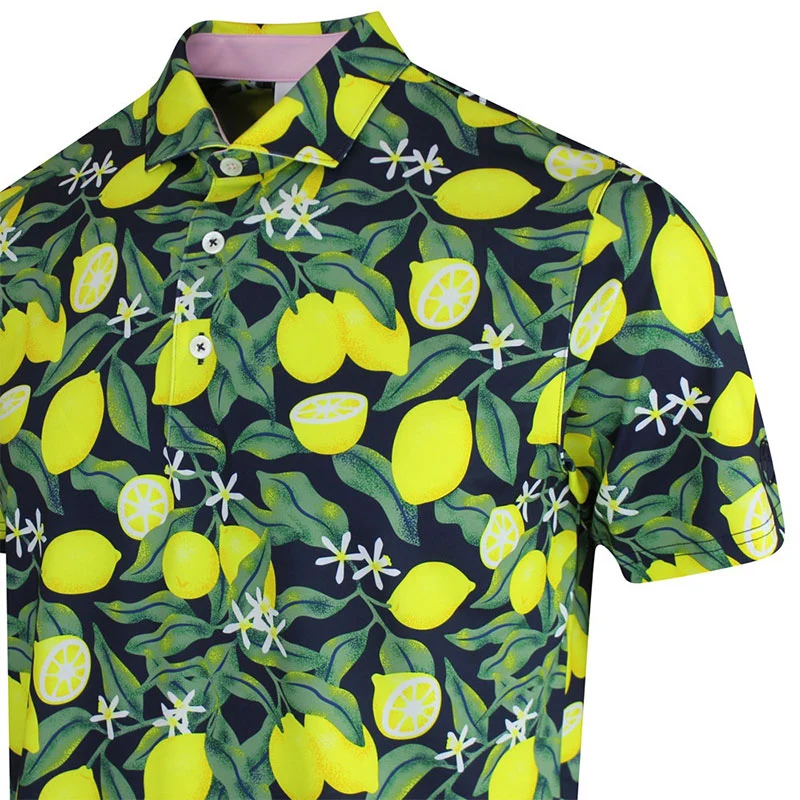 PUMA x Arnold Palmer Lemon Branch Men's Polo (Deep Navy) - Image 4
