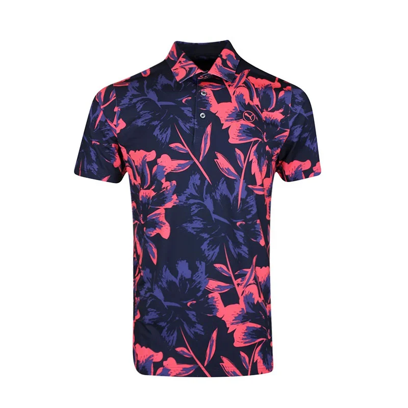 PUMA MATTR Broken Flower Men's Polo (Navy/Peach)