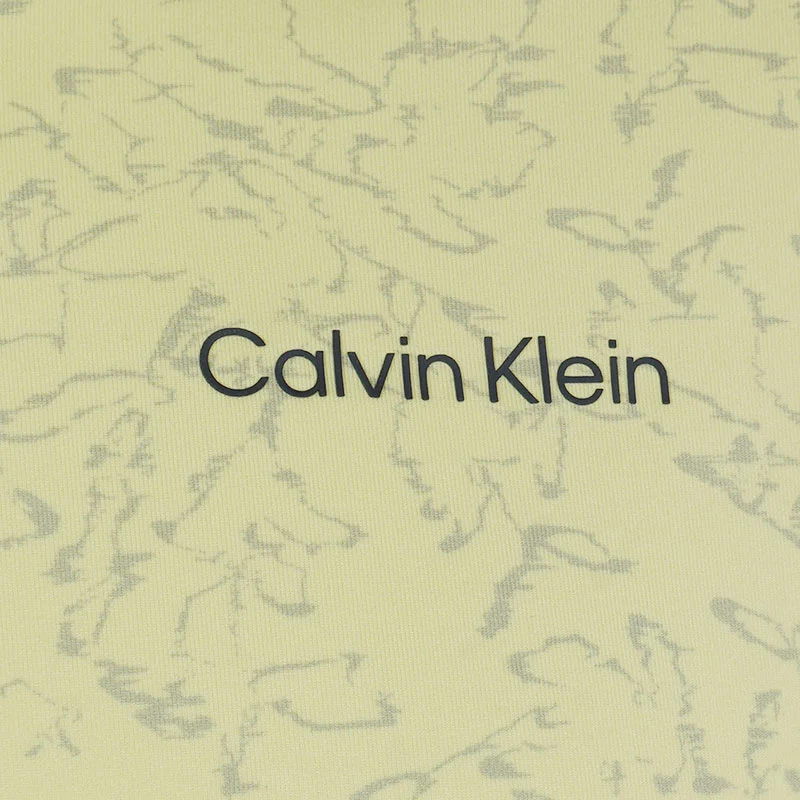 CALVIN KLEIN Abstract Watercolour Printed Men's Polo (Lemon) - Image 4