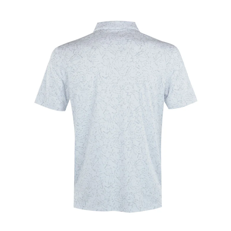 CALVIN KLEIN Abstract Watercolour Printed Men's Polo (White) - Image 2