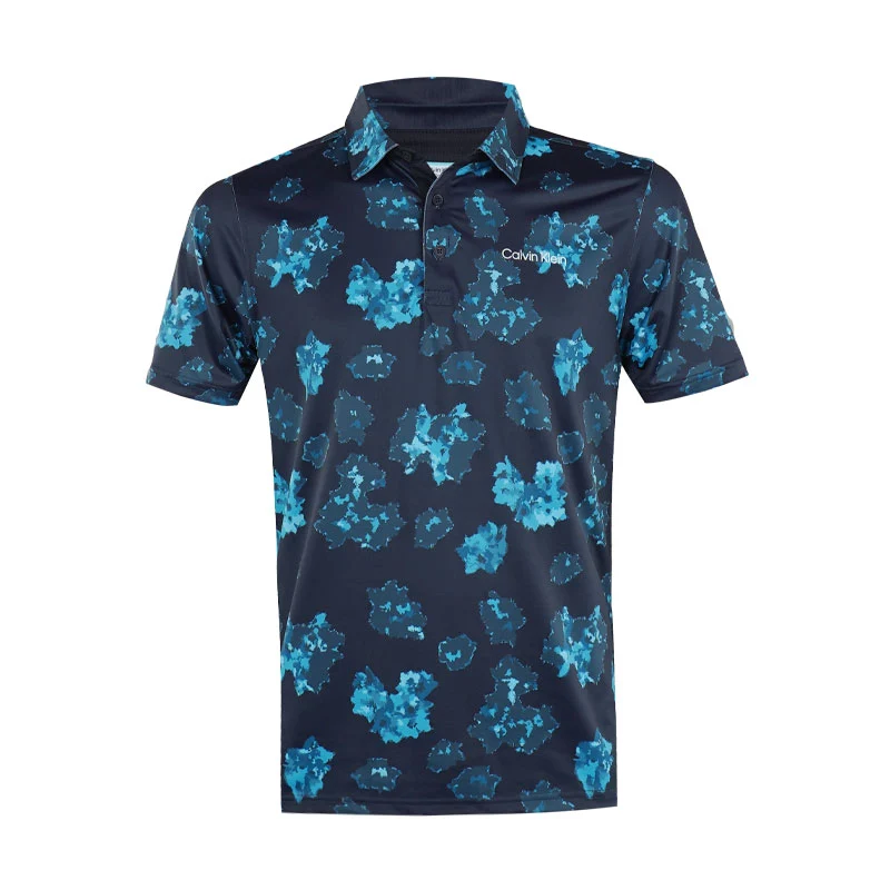 CALVIN KLEIN Cyber Floral Printed Men's Polo (Navy)