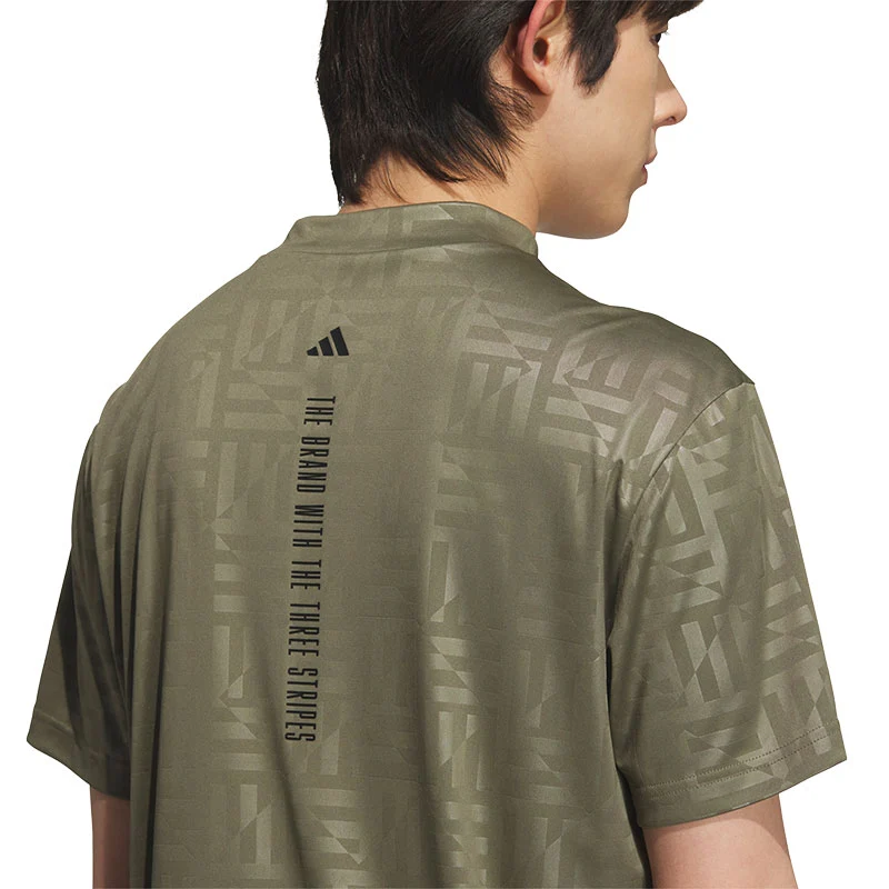 ADIDAS Golf Emboss Men's Polo (Olive) - Image 4