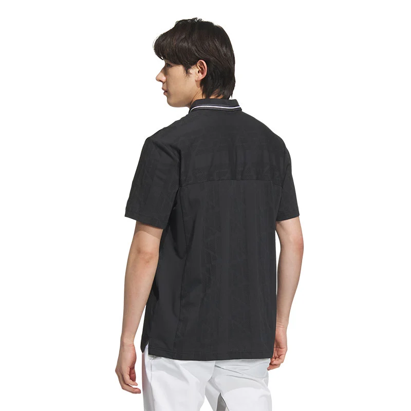 ADIDAS Badge of Sport Jacquard Logo Men's Polo (Black) - Image 2