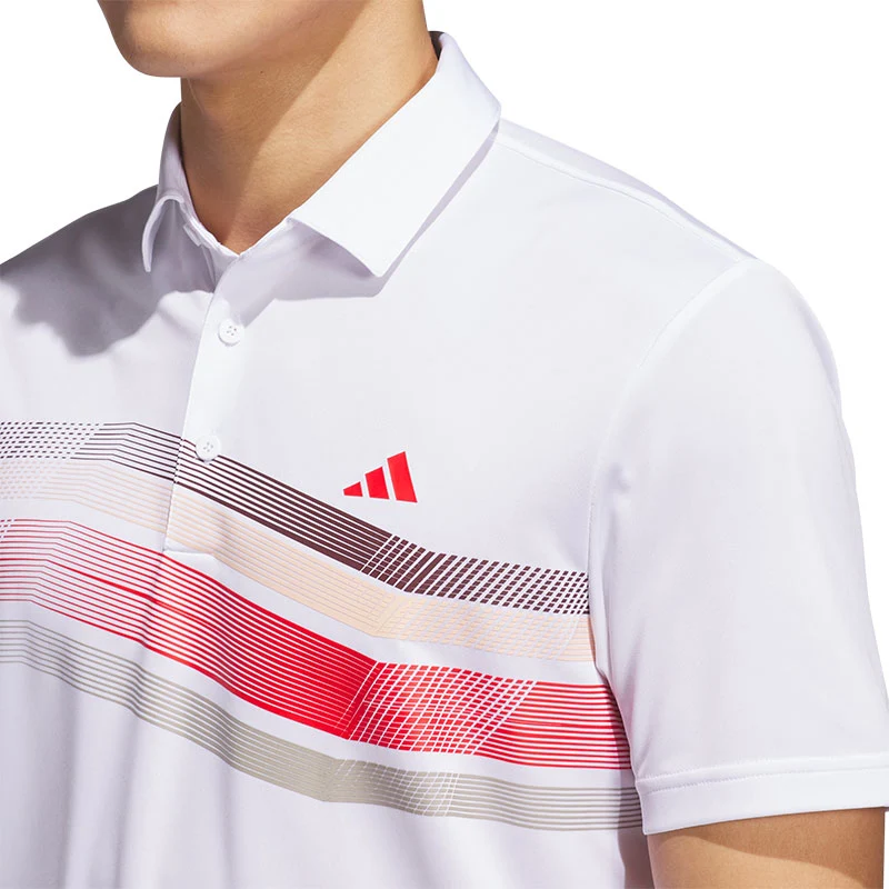 ADIDAS Core Chest Stripe Men's Polo (White) - Image 3