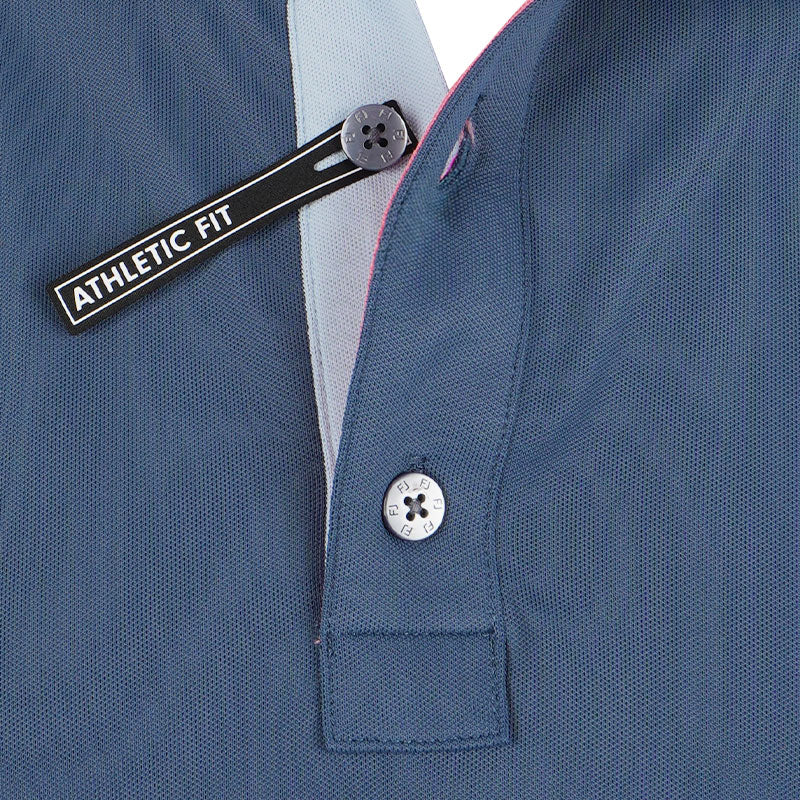 FOOTJOY Solid Pique Men's Polo (Blue) - Image 3