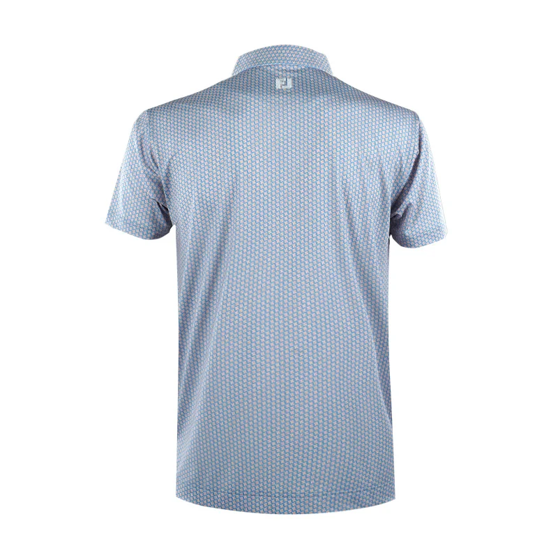 FOOTJOY Houndstooth Geo Lisle Men's Polo (Blue) - Image 2