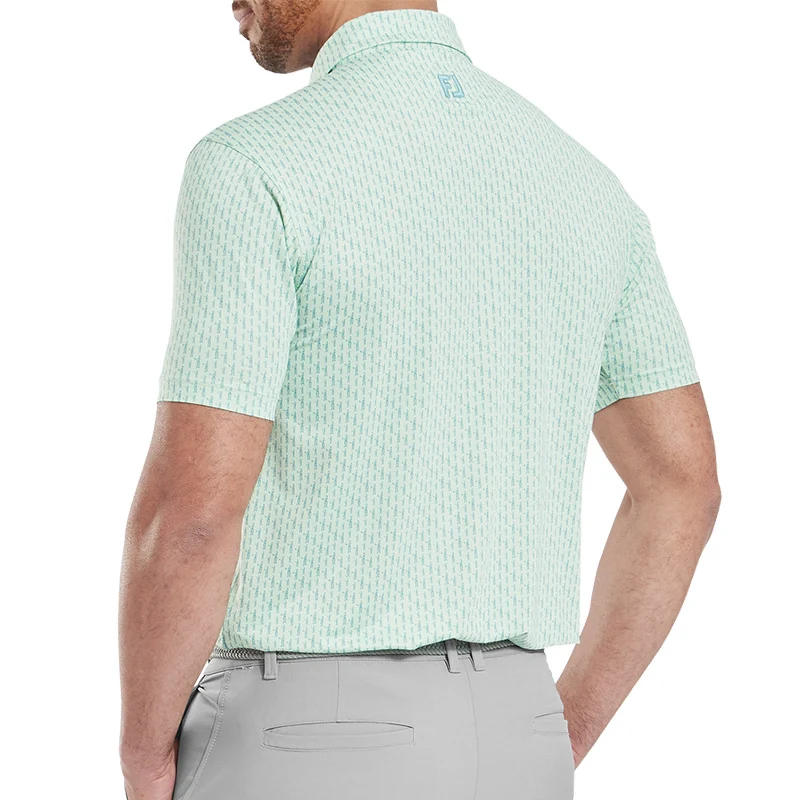 FOOTJOY Figure Print Lisle Men's Polo (Green) - Image 4
