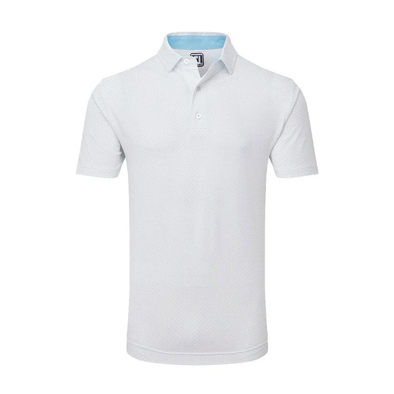 FOOTJOY Stretch Lisle Dot Print Men's Polo (White)