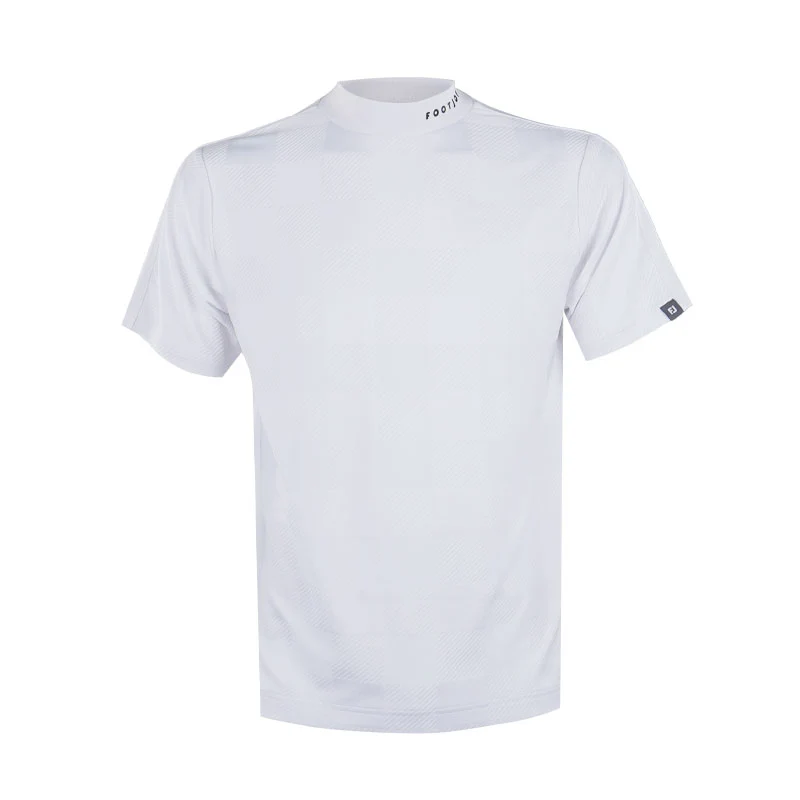 FOOTJOY Checkered Jacquard Men's Mock Shirt (White)