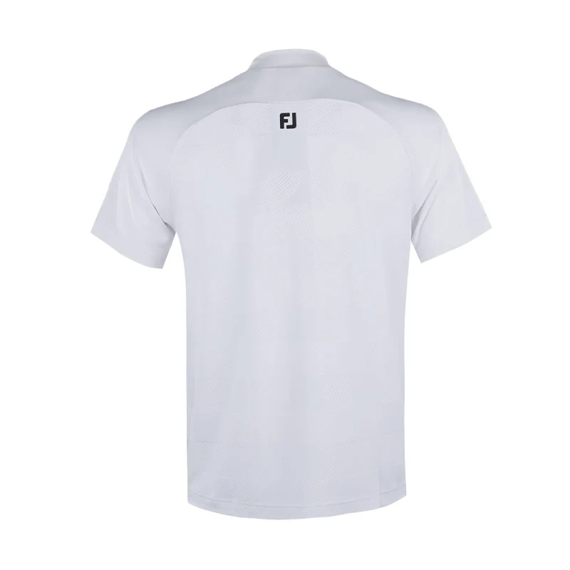 FOOTJOY Checkered Jacquard Men's Mock Shirt (White) - Image 2