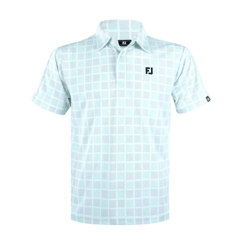 FOOTJOY Japan Checkered Snap Button Men's Polo (White)