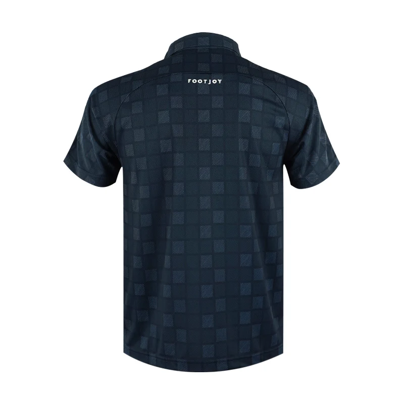 FOOTJOY Japan Checkered Snap Button Men's Polo (Navy) - Image 2