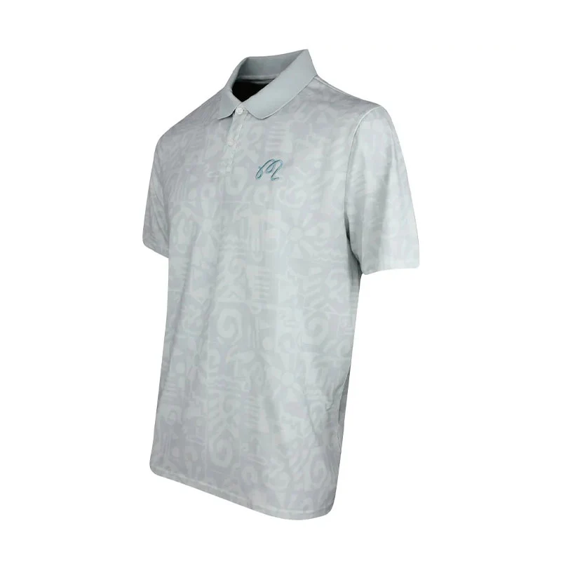 MALBON GOLF Mezzo Performance Men's Pique Polo (White) - Image 3