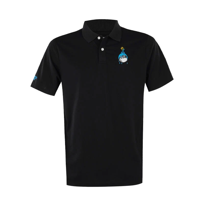 MALBON GOLF Swing Oil Men's Performance Pique Polo (Black)