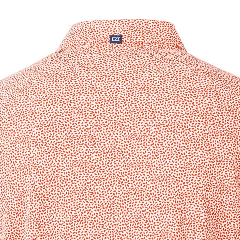 CUTTER & BUCK Virtue Eco Pique Botanical Print Men's Polo (Orange) - Image 4