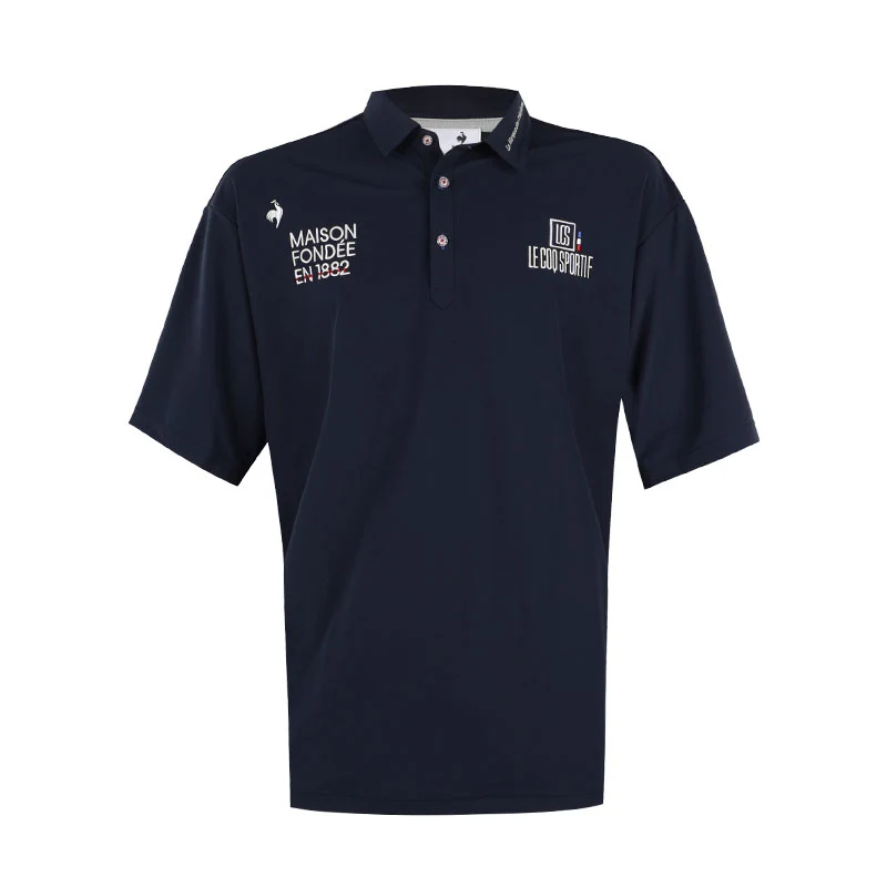 LE COQ SPORTIF GOLF Classic Plain Men's Polo (Navy)